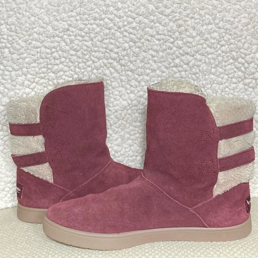 Koolaburra by UGG Kid's Plum Suede w/2 Straps & Fleece Lined Ankle Boots SZ US 3